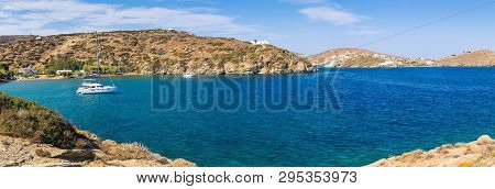 Chrysopigi Bay With The Main Beach Of Apocofto With Amazing Turquoise Waters. Sifnos Island, Cyclade