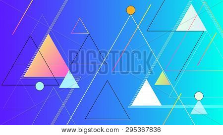 Lively Colorful Abstract Geometric Triangle Elements Background