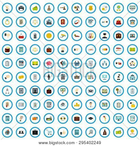 100 Taxes Icons Set In Flat Style For Any Design Vector Illustration