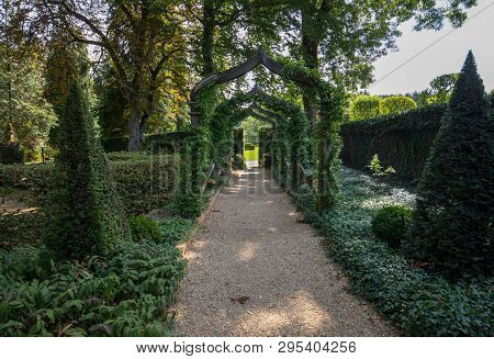 Eyrignac, France - September 2, 2018: English Arcade In The Picturesque Jardins Du Manoir D Eyrignac