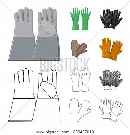Vector Illustration Of Glove And Winter Symbol. Collection Of Glove And Equipment Vector Icon For St