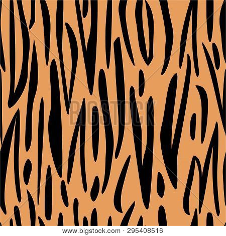 Tiger Print Seamless Pattern Predatory African Style