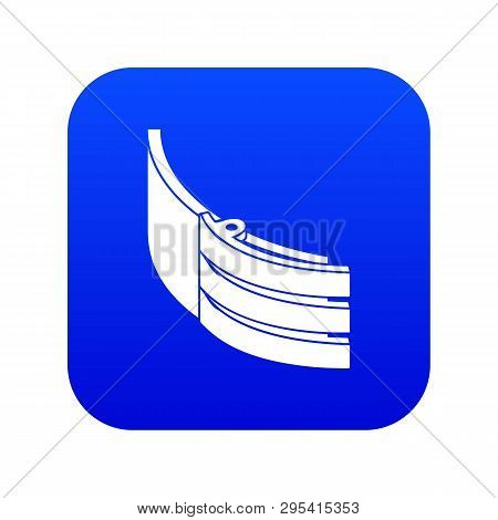 Strap Belt Icon Blue Vector Isolated On White Background