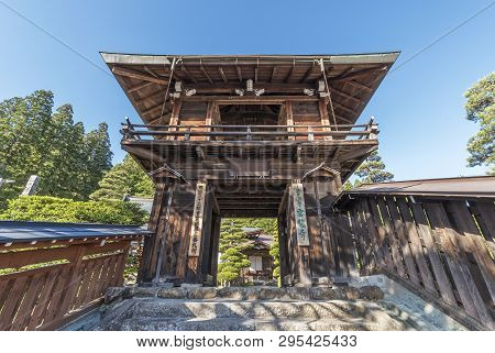Takayama, Japan - June 04, 2018 : Entrance Of Unryuji Temple In Wakatatsumachi, Takayama, Gifu Prefe