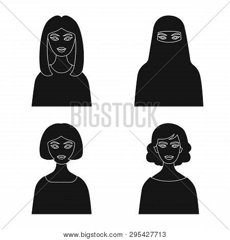 Vector Design Of Photo And Character  Symbol. Set Of Photo And Face Stock Symbol For Web.