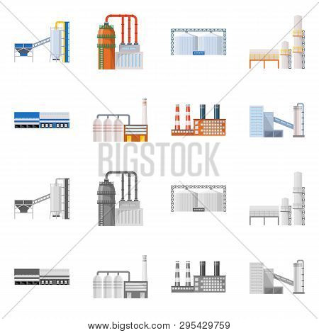 Vector Design Of Production And Structure Icon. Set Of Production And Technology Vector Icon For Sto
