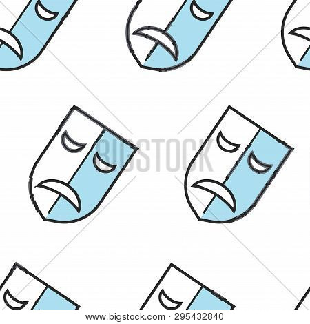 Theatrical Mask Greece Symbol Stemless Pattern Sad Face Expression