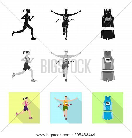 Vector Illustration Of Sport  And Winner Symbol. Collection Of Sport  And Fitness  Stock Symbol For 