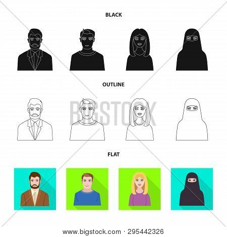 Vector Design Of Hairstyle And Profession  Sign. Set Of Hairstyle And Character  Stock Vector Illust