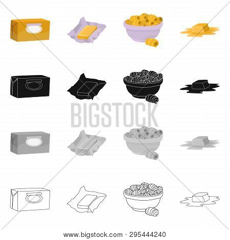 Vector Illustration Of Creamy And Product Symbol. Set Of Creamy And Farm Stock Symbol For Web.