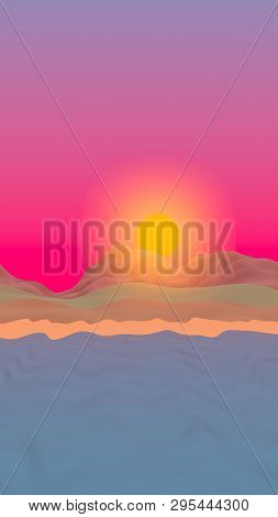 Sun Sea Beach. Sunrise. Ocean Shore Line With Waves On A Beach. Island Beach Paradise With Waves. Va