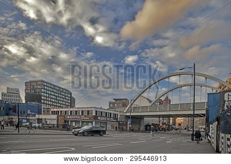 London - February 17, 2019: View Of The District Near Shoreditch High Street In East London Near Bri