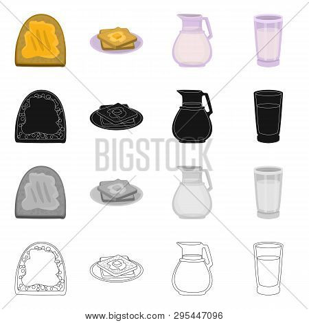 Vector Design Of Creamy And Product Logo. Set Of Creamy And Farm Stock Vector Illustration.