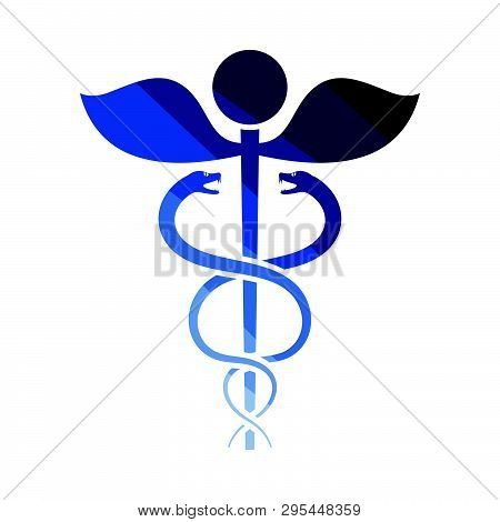 Medicine Sign Icon. Flat Color Design. Vector Illustration.