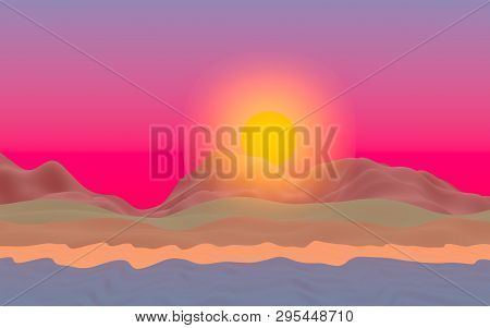 Sun Sea Beach. Sunrise. Ocean Shore Line With Waves On A Beach. Island Beach Paradise With Waves. Va