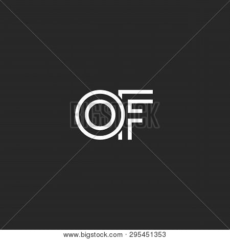 Identity Symbol Of Or Fo Letters Logo Elegant Monogram, Trendy Two Linked Letters O And F Linear Sty