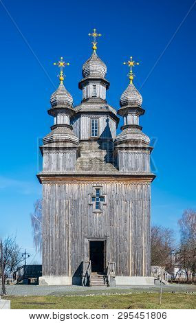 Traditional Wooden Georges Church In Sedniv, Chernihiv Region, Ukraine
