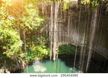 Ik-Kil cenote near to Chichen Itza, Yucatan, Mexico