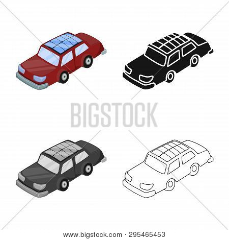 Vector Illustration Of Car  And Electric  Sign. Set Of Car  And Economy Vector Icon For Stock.