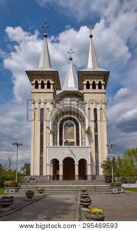 Scenic View Of Orthodox Cathedral Of The Archangels Michael And Gabriel In Sighet, Maramures, Romani
