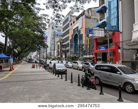 Jakarta, Indonesia  - April 7, 2019: Traffic On Jalan Blora (blora Street).