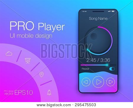 Ux Audio Player Templates. Stock Vector Eps10