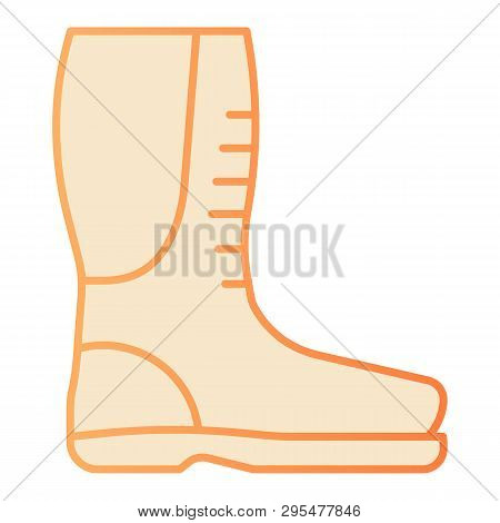 Autamn Boots Flat Icon. Rubber Boots Orange Icons In Trendy Flat Style. Protective Footwear Gradient
