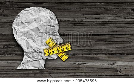 Fasting Diet And Eating Disorder Nutrition Concept As A Calorie Restriction Symbol With A Person Ico