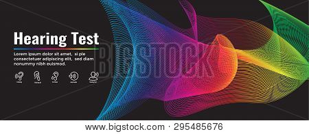 Hearing Test Web Header Banner W Sound Wave Images Set
