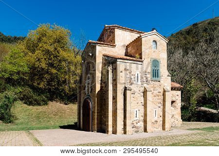 Oviedo, Spain - April 1, 2019: Church Of Saint Michael Of Lillo, San Miguel De Lillo. A Pre-romanesq