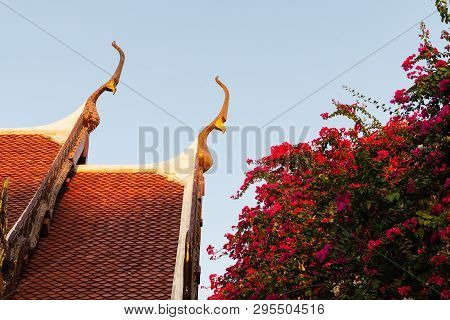Detail Of The Wat Pho Reclining Buddha Temple Complex In Bangkok, Thailand