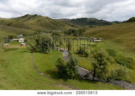 The View From The Height Of The Mountain Village Generalka Altai Territory.western Siberia. Russia