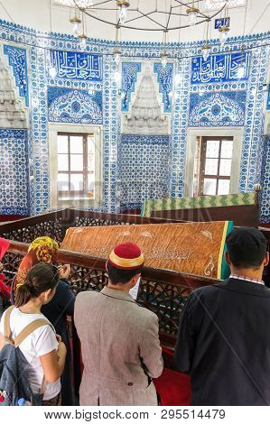 Istanbul, Turkey - May 21, 2016: Tombs Of The Sultans: Suleiman Han And Hurrem Sultan. The Suleymani