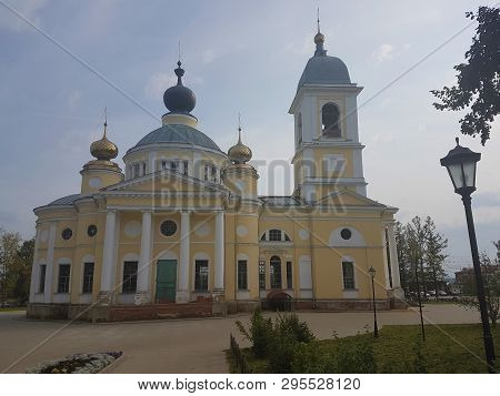 Cathedral Of The Assumption Of The Blessed Virgin In The Ancient Russian City Of Myshkin At The Begi