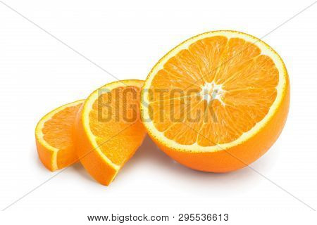Orange Fruit Slice Isolated On White Background