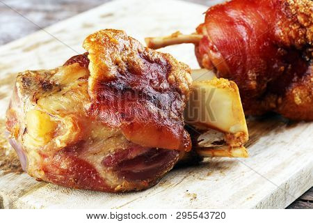 Roasted Pork Knuckle. Ham And Bacon Are Popular Foods In The West.