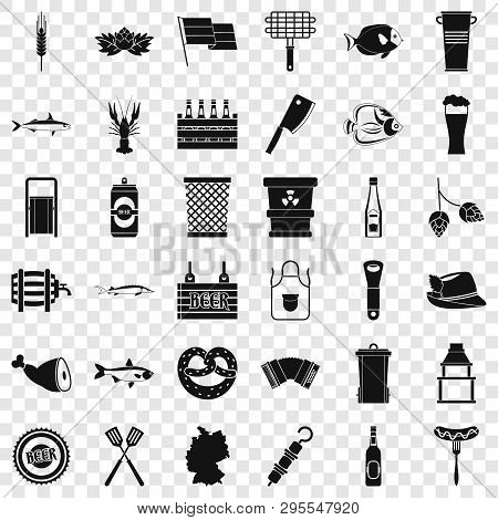 Cold Drink Icons Set. Simple Style Of 36 Cold Drink Icons For Web For Any Design