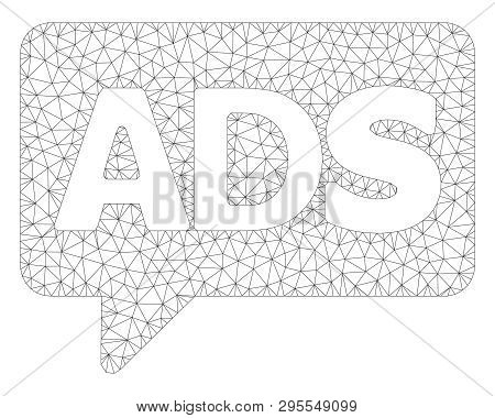 Mesh Advertisiment Message Polygonal Icon Illustration. Abstract Mesh Lines And Dots Form Triangular