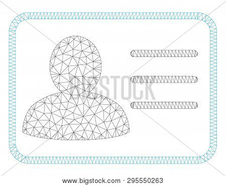 Mesh Account Card Polygonal Icon Illustration. Abstract Mesh Lines And Dots Form Triangular Account 