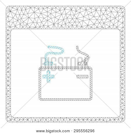 Mesh Accumulator Calendar Page Polygonal 2d Illustration. Abstract Mesh Lines And Dots Form Triangul