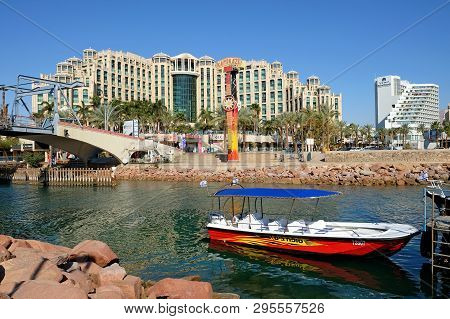 Eilat, Israel - March 03, 2019: View Of The Hotel Queen Of Sheba In The Resort Town Of Eilat