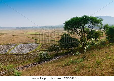 View Of Baranti, A Small Tribal Village In Purulia District , With A Water Reservoir Under Ramchandr