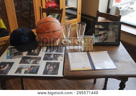 May 29, 2016, Milan, In, Basketballs And Sports Memorabilia On Display At The Milan 1954 Hoosiers Mu