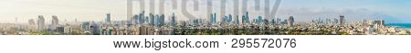 Extra large Panorama Of Tel Aviv Skyline,  Tel Aviv Cityscape Large Panorama At Day, Israel