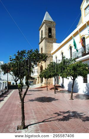 Conil De La Frontera, Spain - September 14, 2008 - The Town Hall Leading To Saint Catherine Of Alexa