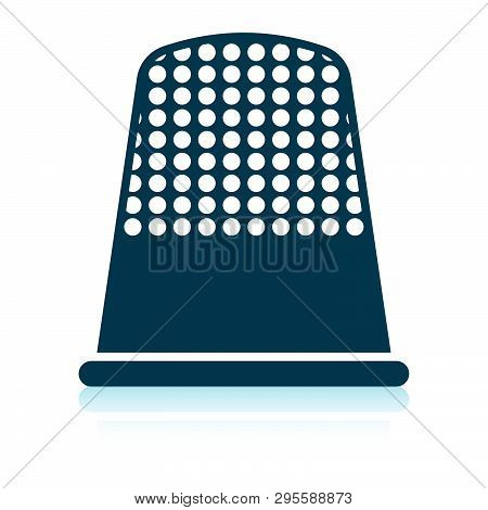 Tailor Thimble Icon. Shadow Reflection Design. Vector Illustration.
