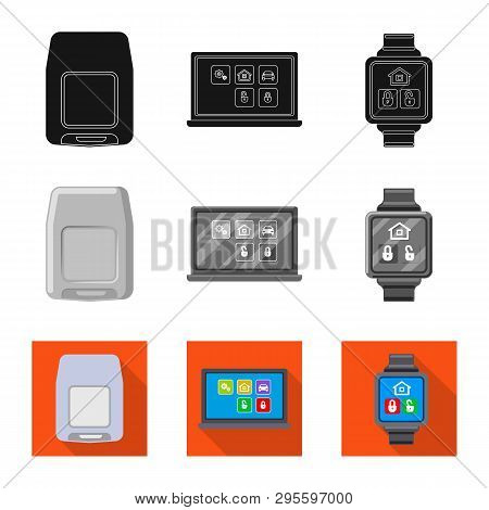 Vector Design Of Office And House Logo. Collection Of Office And System Stock Symbol For Web.