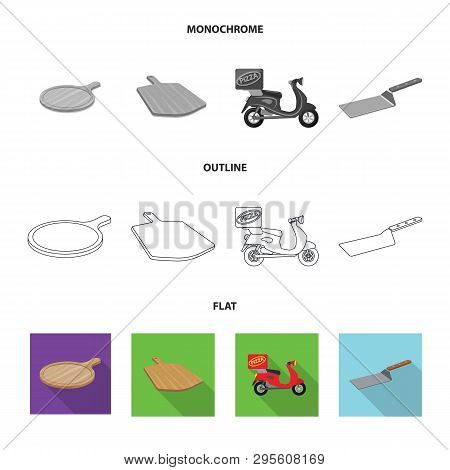 Vector Design Of Pizza And Food Icon. Set Of Pizza And Italy Vector Icon For Stock.