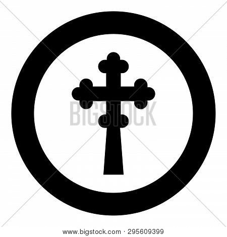 Cross Trefoil Shamrock On Church Cupola Domical With Cut Cross Monogram Religious Cross Icon In Circ