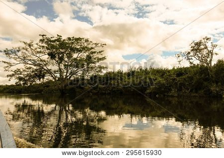 View Of The Yacuma River, In The Bolivian Jungle. Amazon Region In Bolivia.